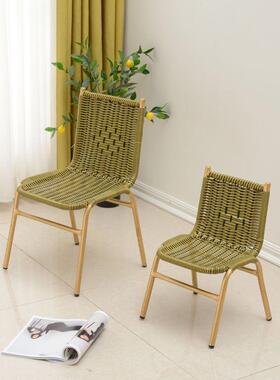 子小椅靠背椅子藤椅家用椅滕藤椅餐椅单腾人WIU矮小号椅阳台藤编