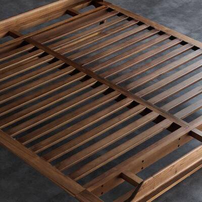 北黑美胡桃木全实床1奢.8米婚床双人床木主卧原木83222靠背轻简约