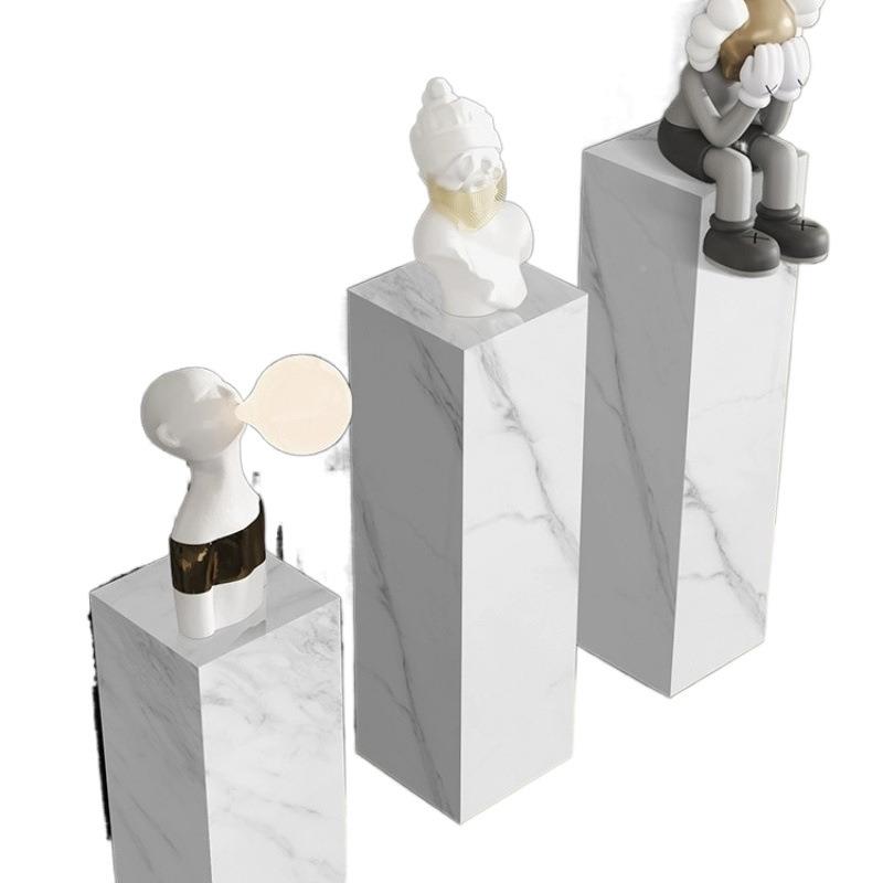 岩展轻摆台奢落地式酒店办公岩FHA板花架示台座客厅落地摆件板大