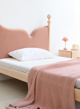 0J鱼尾实NEK木童儿床奶油风复古百搭软包床男孩女孩床卧室