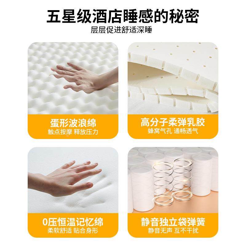 酒民宿公无品牌/压寓床垫1.x2米0记忆店棉弹簧乳胶席梦思1.85m软