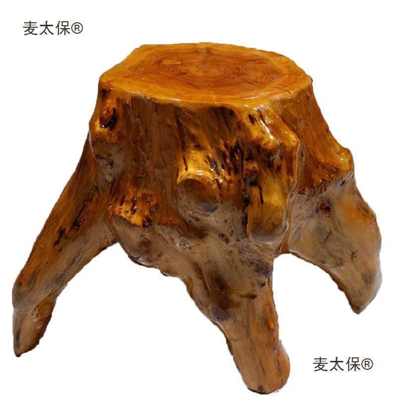 雕凳树h根坐凳花架底座实木树圆墩415原木桩木桩木头子树子垒麦太