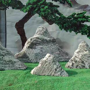 雪浪石切片组合水户浪园林绿地草55外坪景观石山庭院组合造景雪石