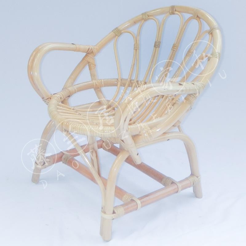 7T小藤椅真藤条小靠椅藤藤椅子老椅EV背人儿童椅家用休闲椅三件组