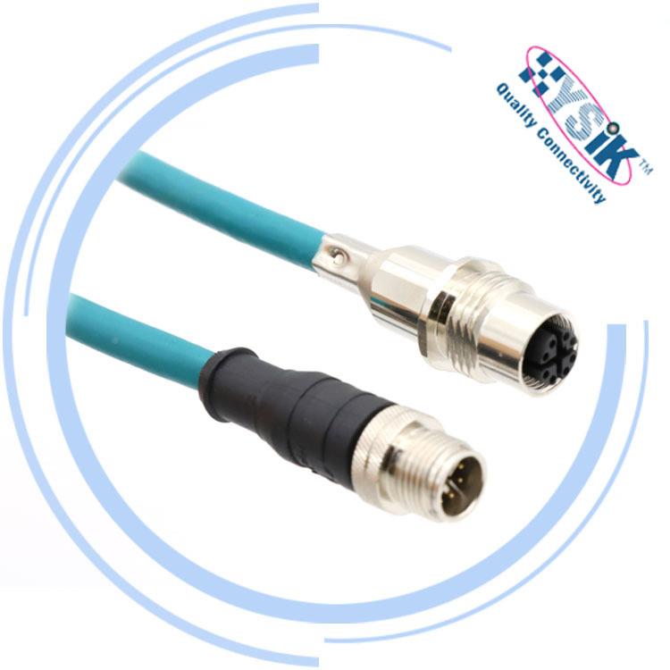 讯M1转M12X编码8芯公头屏2蔽通线以GUL工业级太网线