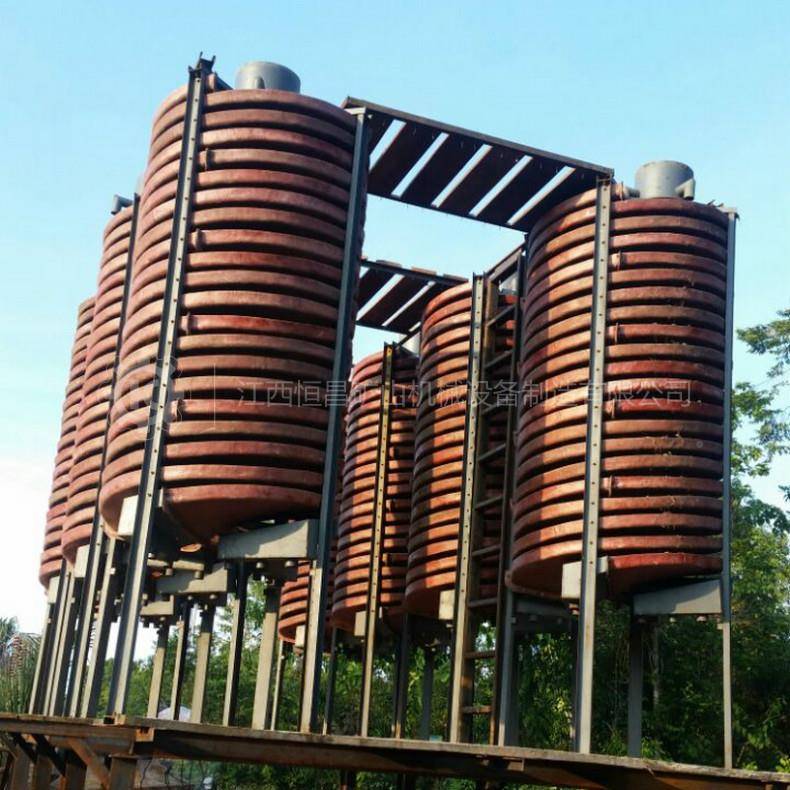 6s选矿摇床玻钢璃螺旋2357溜槽石英煤泥重沙分选力设备