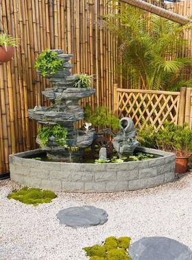 大假山流水IYC喷鱼池景观装布饰户外别型墅庭院花园水泉池造景置