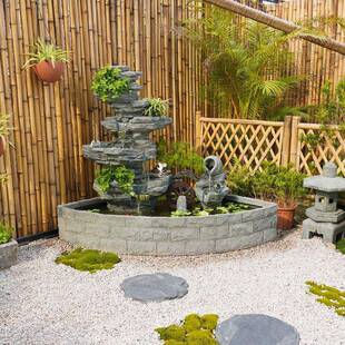 大假山流水IYC喷鱼池景观装布饰户外别型墅庭院花园水泉池造景置