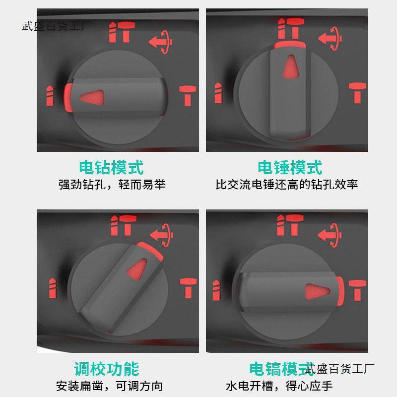 无刷充电式电锤电镐三用大功率工业冲击电钻混凝土锂电电锤冲击钻