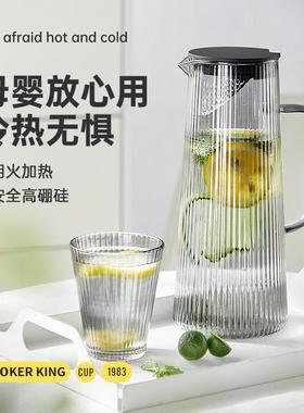 5Z用V7冷水凉壶玻璃F76757MJ耐高温家冰箱水壶夏冷季水茶凉水壶果