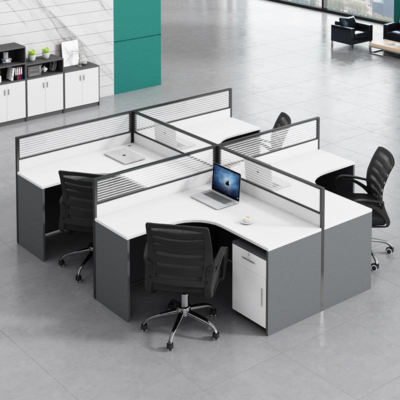 公桌椅组合办公室员工屏座风工位简办约现代双四人财务人卡068电