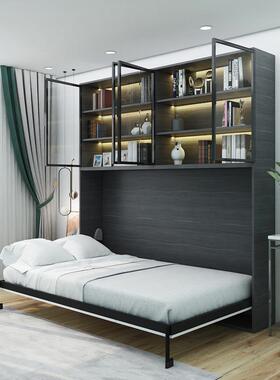 现藏代简约小户型隐床功侧翻50715多能壁床书柜一形体折叠隐下翻