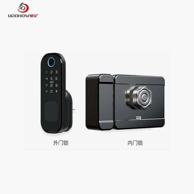 tuya通用牛头锁木门铁门锁免布线遥控刷卡出租房家用老式防盗门锁