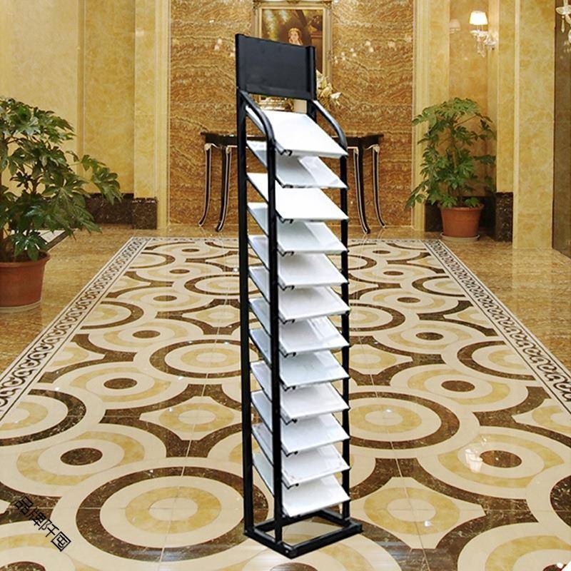 瓷砖展示架立式样品展架30060瓷砖铁线展橱0柜门示色板架铝扣板石