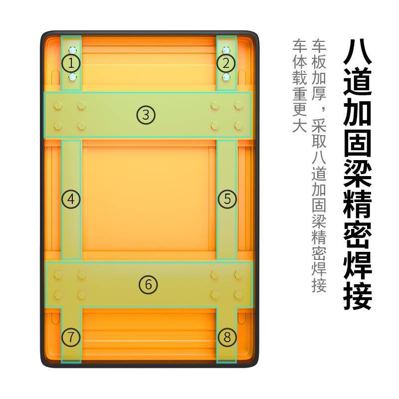 钢板小推车拉货平板车手推车搬运车折叠推货轻便家用办公拖车静音