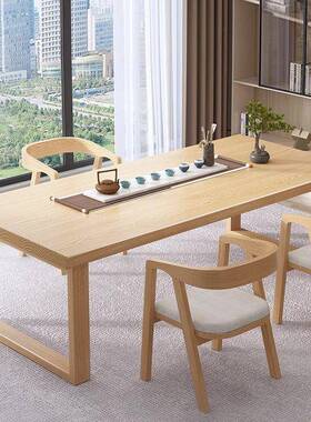 实木大书家ZCE用客餐桌学桌习写字桌长条大板茶办公电脑桌工桌厅作台