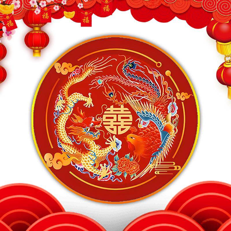 20龙25新款凤呈式钻祥石画中婚Z25012房挂画装饰