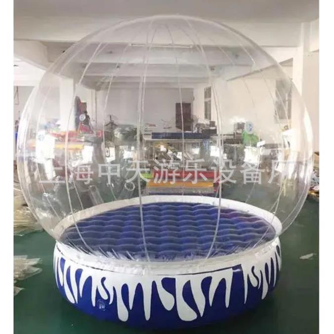 充气圣诞雪花球商场日装透明球动展扮示网活红气模开WNJ业美陈道