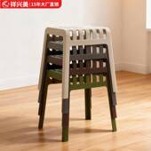 塑料凳子加厚家用特厚现代简约可叠放摞叠久坐舒服椅子高方凳板凳