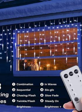 LED冰灯冰锥窗VHC帘低灯彩压变压条器灯串圣诞节日装饰灯灯带