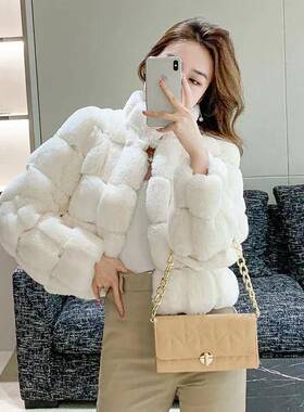 兔毛长方提针花兔貂MKI格压时装绒布毛细腻手感柔软剪沟花工艺现