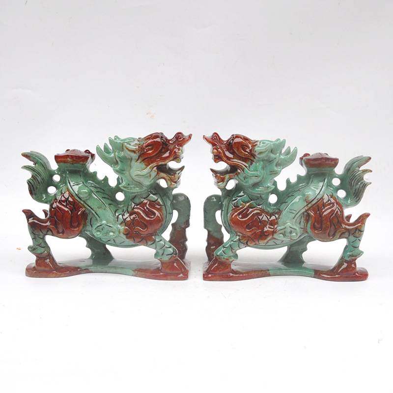 钰程本命年玉器 20CM岫玉如意麒麟家居工艺品客厅装饰品祥瑞