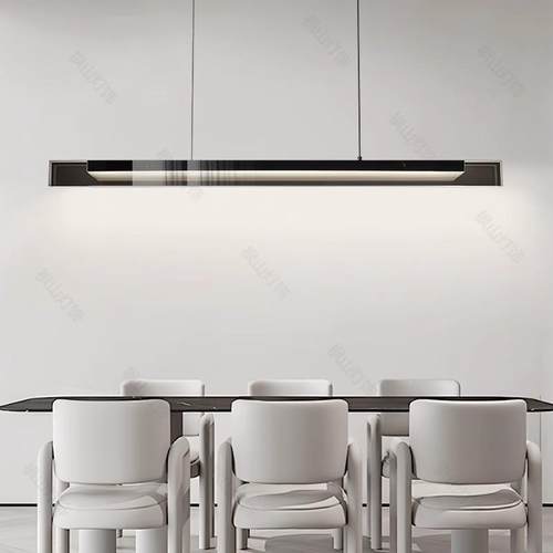 意式铜餐厅吊灯高端现代极简台吧台56948长条玻一璃岛设计师字餐