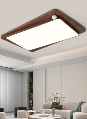 卧室顶灯吸胡桃木色225新款现代54563简约0中式全光新谱主卧书房
