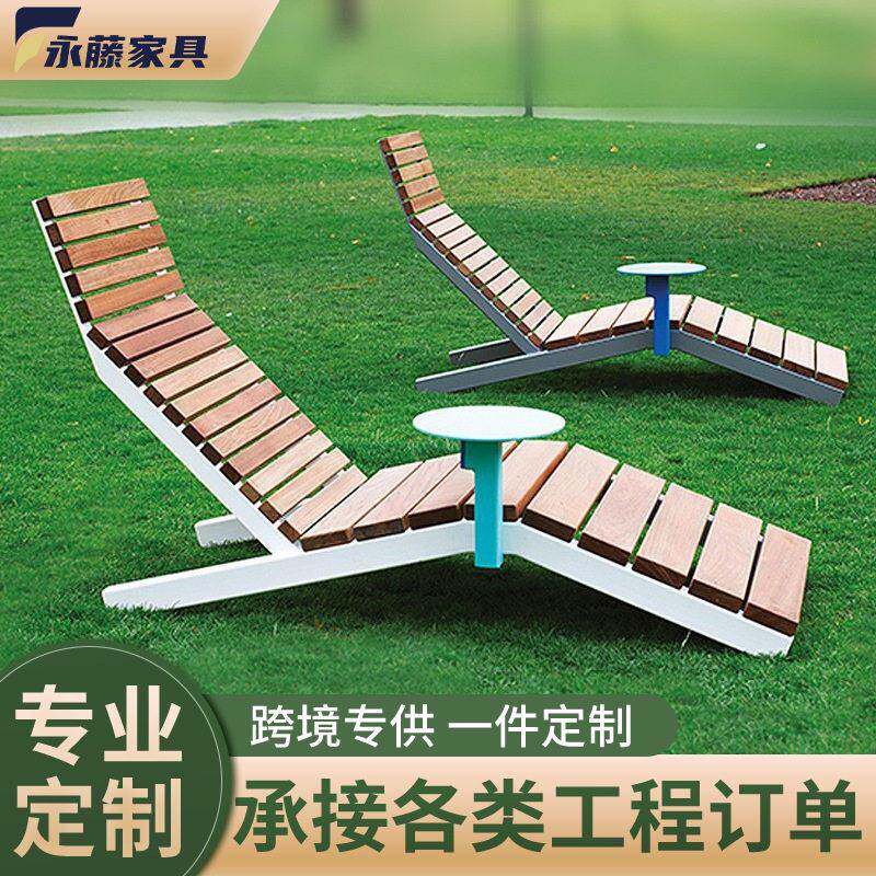 公园可躺可坐的躺椅户外沙滩椅酒店农庄景区个性躺床海边泳池躺椅
