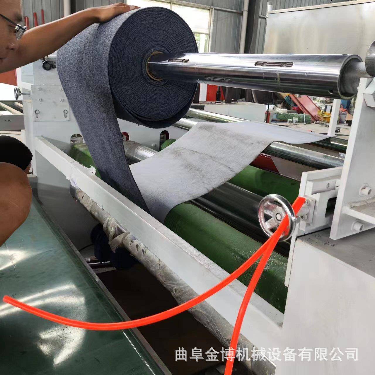 PVC防滑地垫复合机膜上涂胶卷对卷平贴机橡胶地垫隔音垫复合机