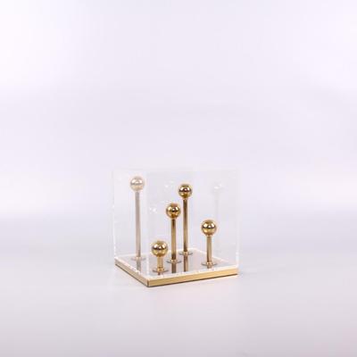 OZC中式居创意透新明树脂桌时钟摆件客厅书书房家装饰饰品几何造