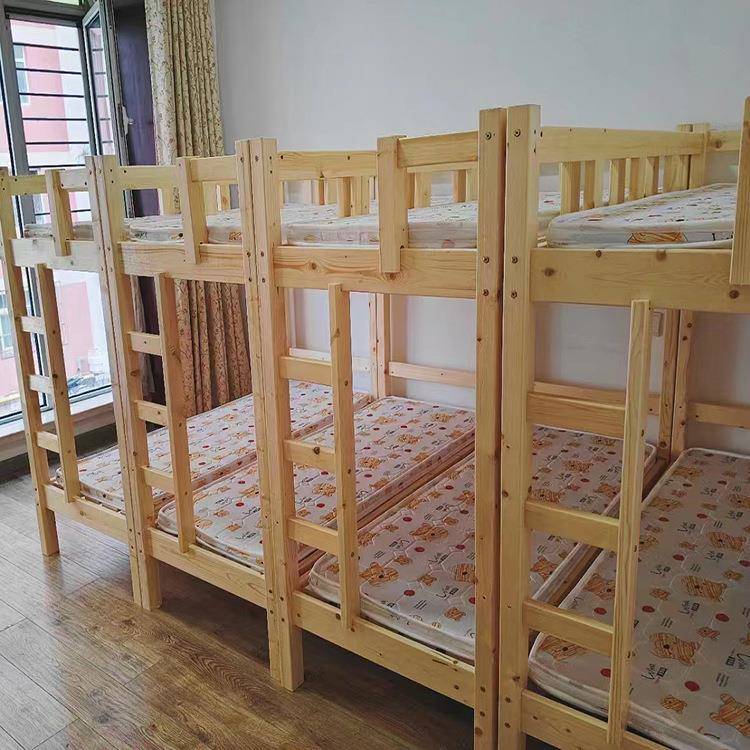 儿童上下床小朋友床托管班小学生午睡床双层上下铺宿舍松木上下床
