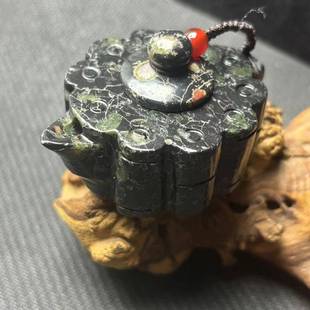 天然梅玉把把壶玉M2022100花器文玩山岩玉带磁汝阳安性梅花玉茶壶