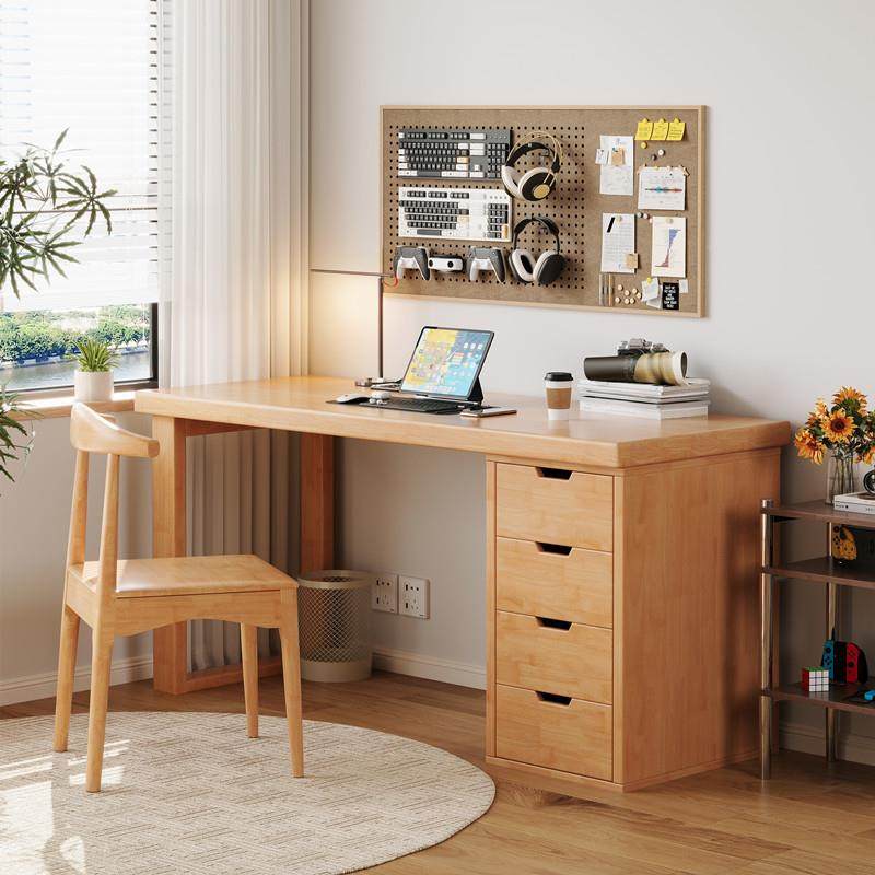 实LDA木书桌带抽学屉柜家用习写桌字书桌房办公电脑小户型写字台
