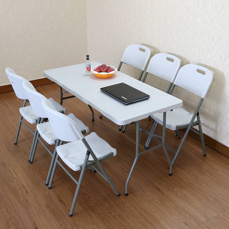折叠桌简易家用吃饭桌户外摆摊桌椅便携式长方形餐桌小户型小桌子