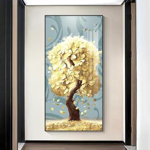 门生财画入走户玄关BSI装饰摇钱发财树挂画正对门廊过道进壁画玄