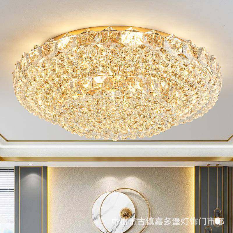 客水晶灯现代简约L厅D顶吸灯轻奢大气家用欧式圆形E餐PIE厅卧室灯