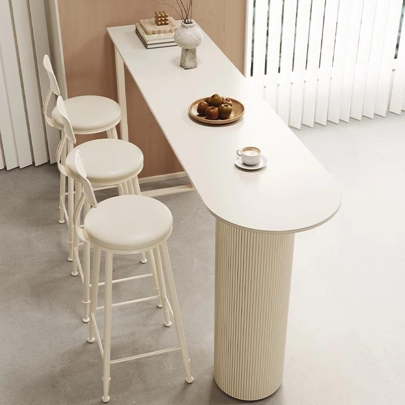 奶断油风岩板吧台轻奢厅PYG现简约隔靠墙客吧台轻奢岩板代桌家用