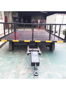 栏无叉车牵力引6吨护型平板拖车FRQ黑色全挂拖动车厂家直销