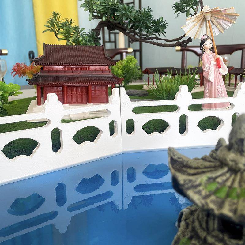 大圆桌中间转盘高盆档摆景花餐桌造MND景店沙盘绿植景酒新中式微