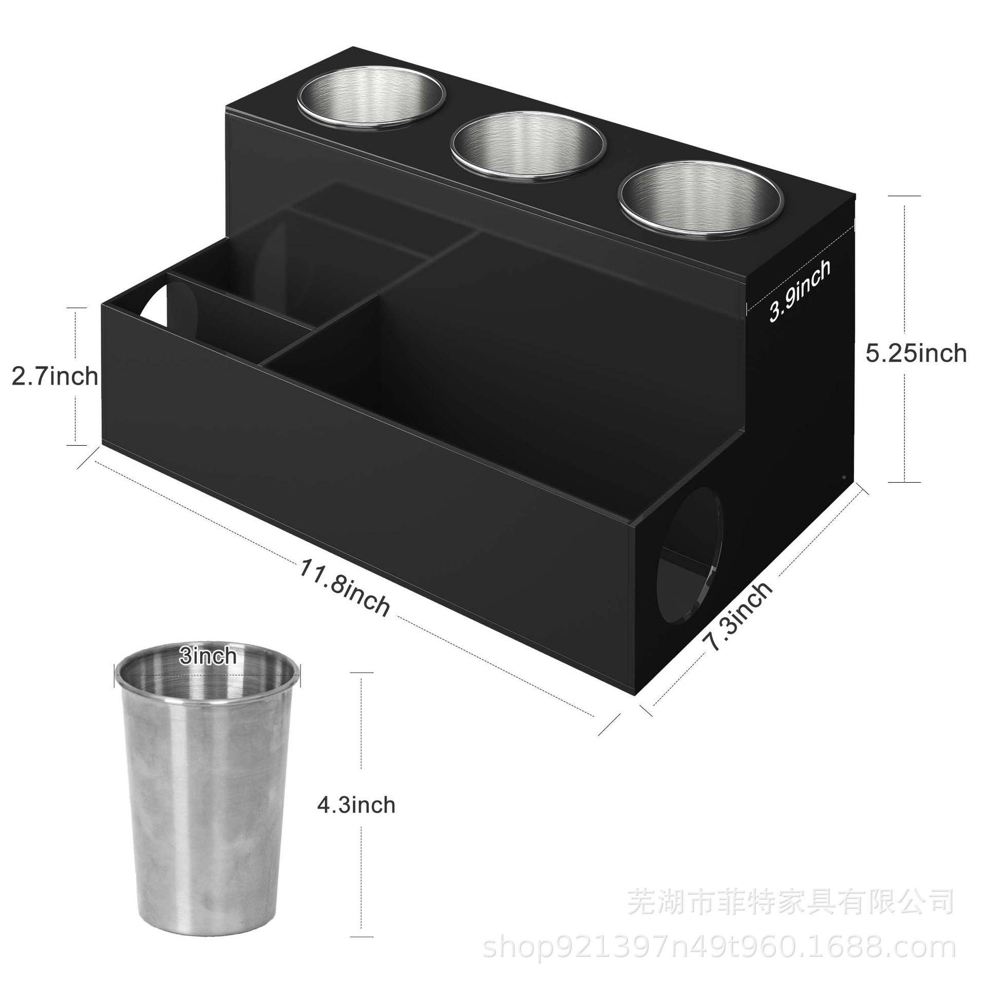 黑亚克力吹风机架发型工理具和配件管色架浴室化妆台S2022121储支