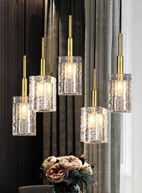 现代简台约吧吊全灯主卧床头FOZ意个性艺创术餐厅铜水晶轻奢