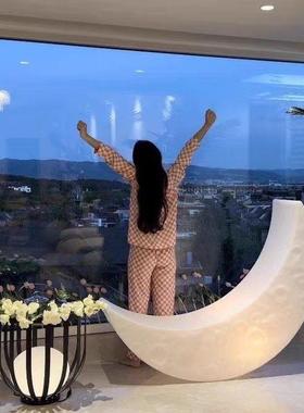 发光月亮灯网红月亮网红打卡秋千千室阳DD102128台创灯意沙发内秋