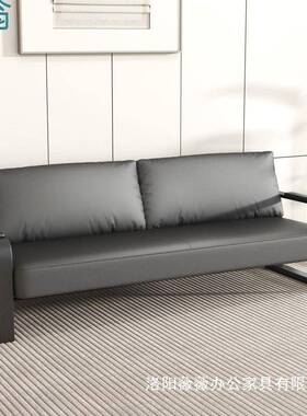 办公沙铁JJX发茶几组接简约商合务待艺办公室三人位会客休息黑色