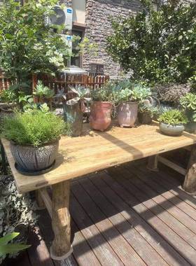 老榆木茶实桌柏木桌腿桌门板复木古木板吧台原74850木风化书餐桌