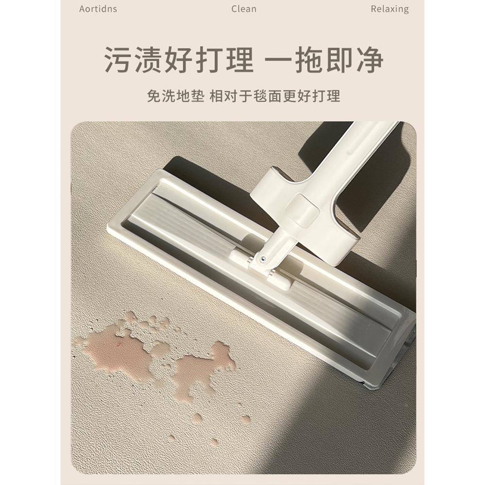 超薄皮革奶油风客厅地毯水皮儿童卧室免阅读区宝宝爬爬垫革地垫子