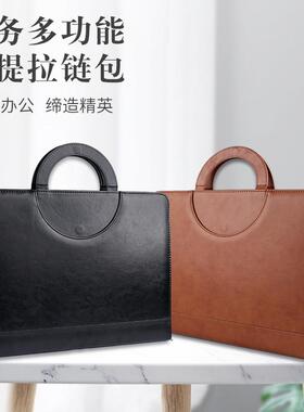 A4O手提拉链本包活页夹商务YNA笔记本子计算记机名片夹事本可印LG