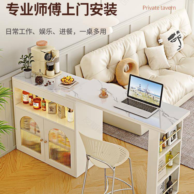 吧台桌家用边实木闲现代简约隔XKY断吧体台一客厅阳台休柜中岛台