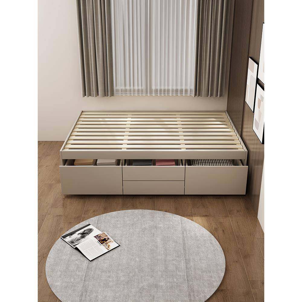 小户型简米床无榻床头现代约高箱单人储榻物收纳84993箱体排骨架,住宅家具,板式床,淘宝优惠券,粉丝福利购,淘宝优惠卷