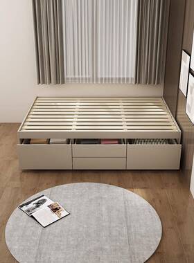 小户型简米床无榻床头现代约高箱单人储榻物收纳84993箱体排骨架